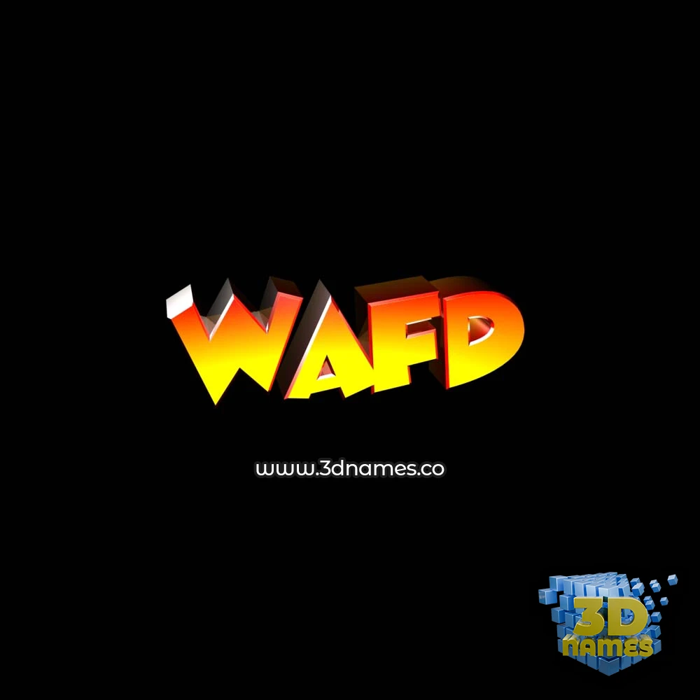 wafd in Black Background style - 3D name wallpaper