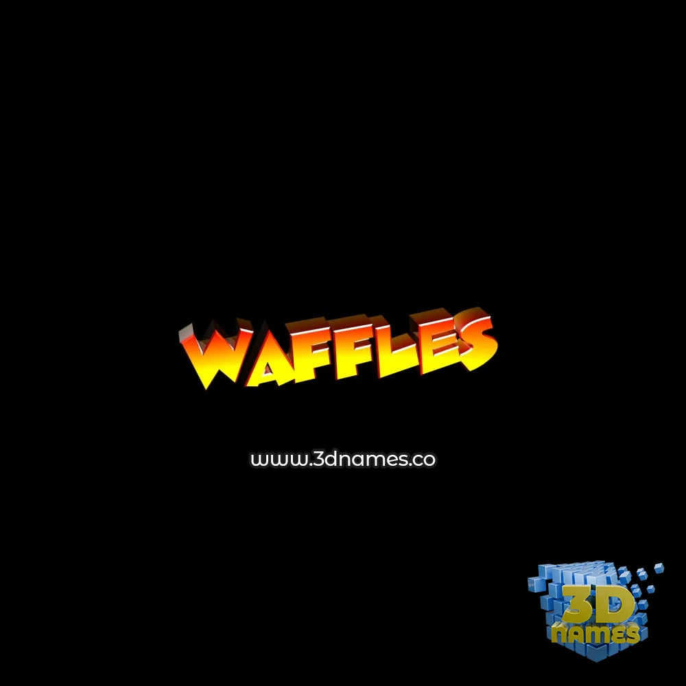 waffles in Black Background style - 3D name wallpaper