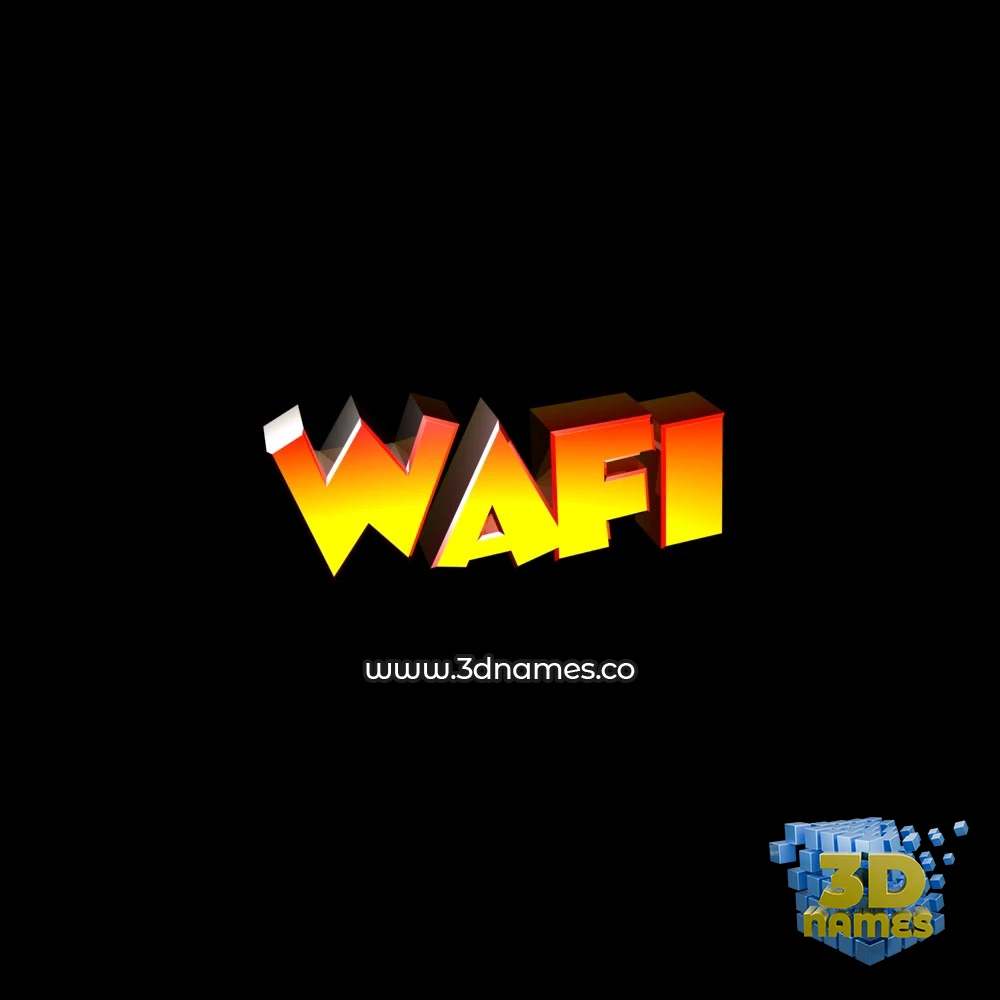 wafi in Black Background style - 3D name wallpaper