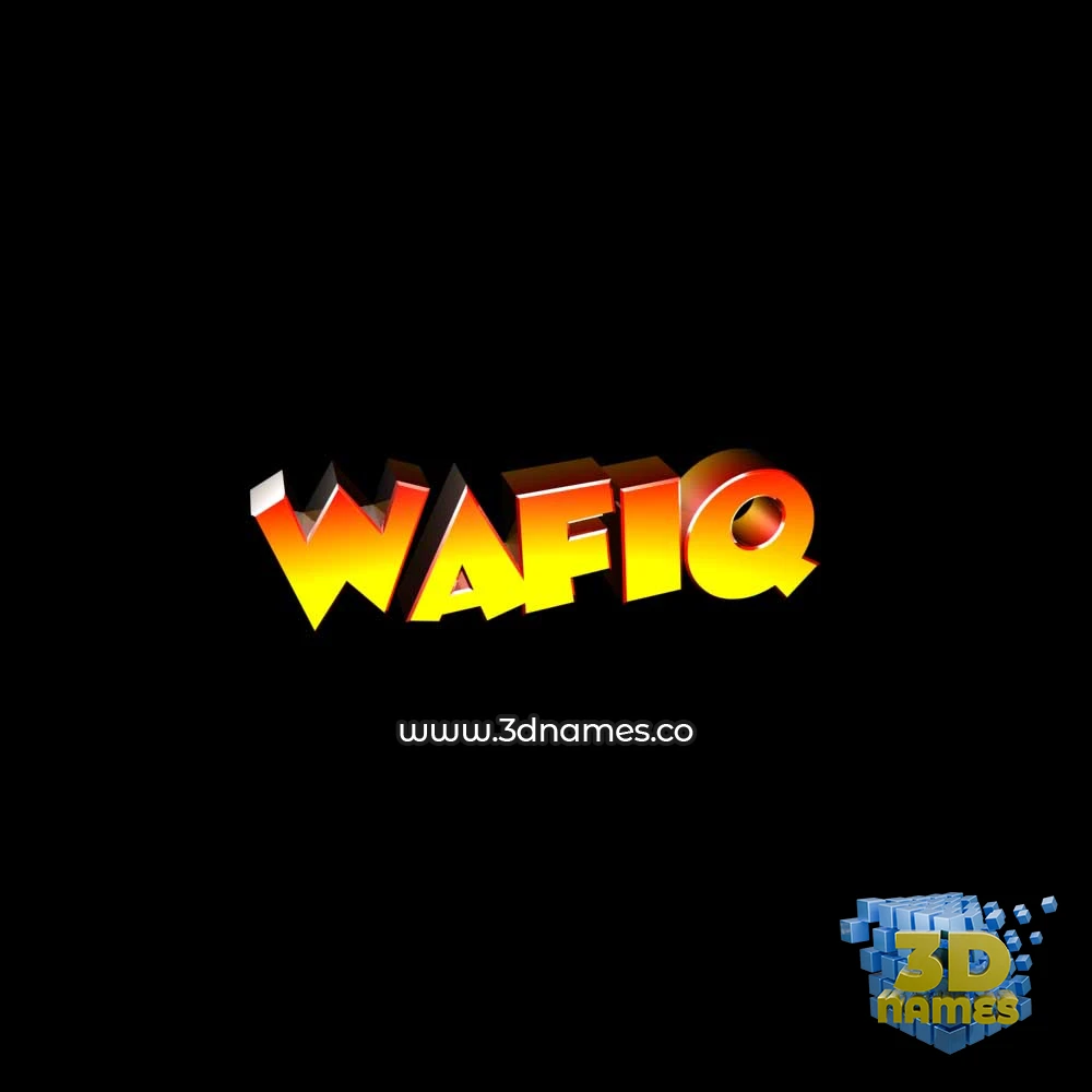 wafiq in Black Background style - 3D name wallpaper