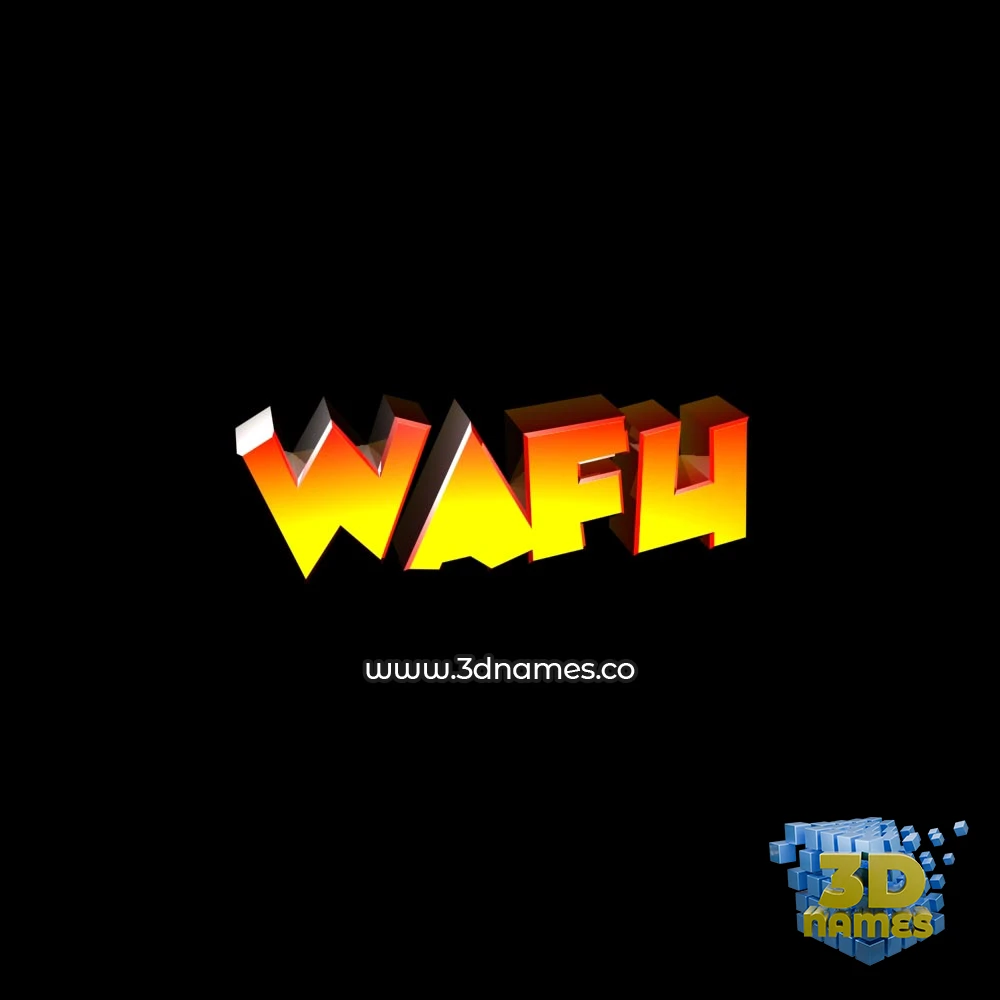 wafu in Black Background style - 3D name wallpaper