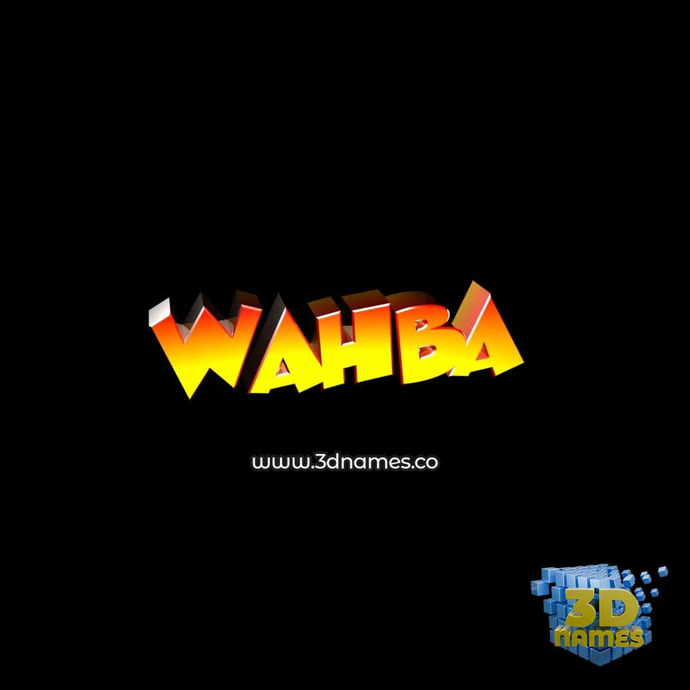 wahba in Black Background style - 3D name wallpaper