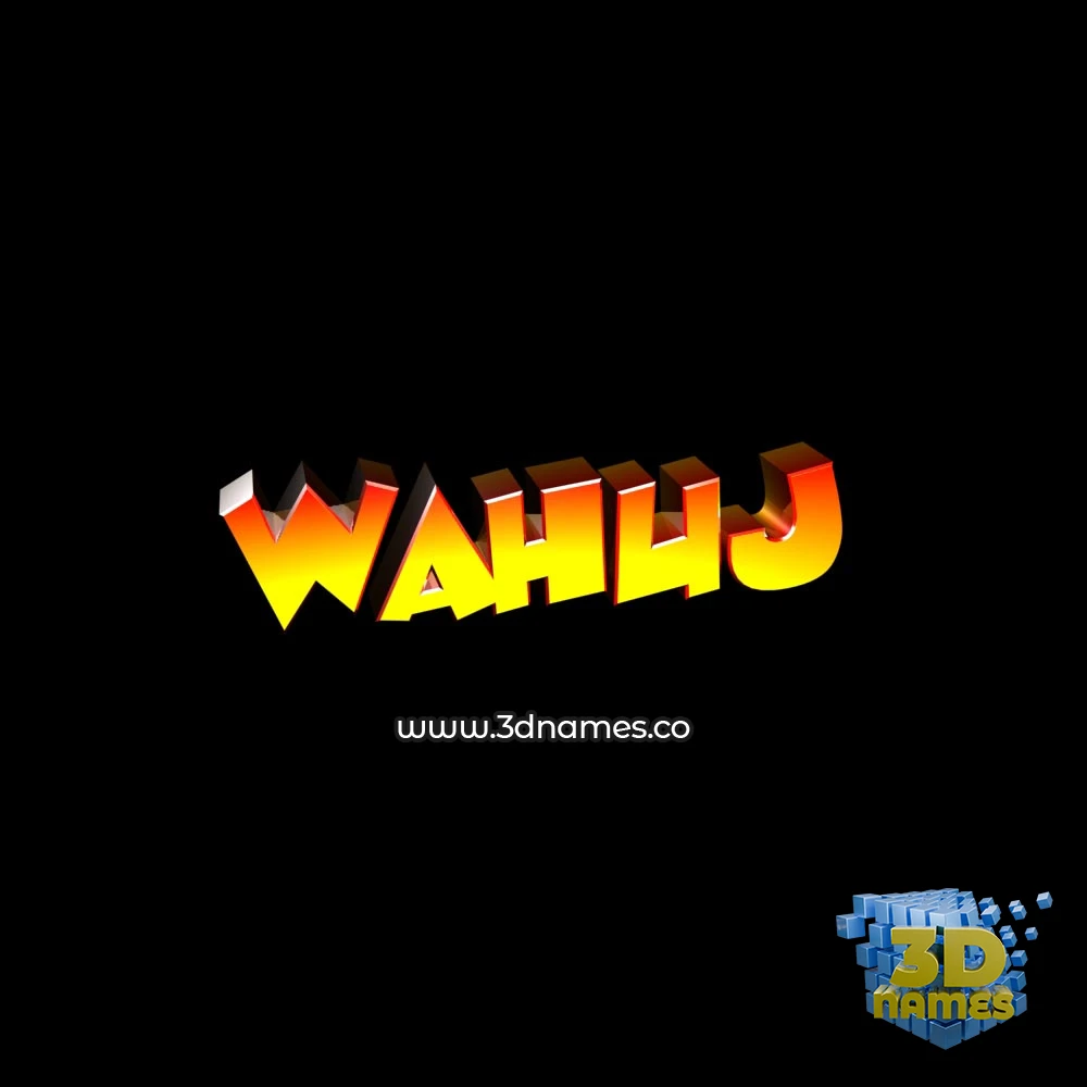 wahuj in Black Background style - 3D name wallpaper
