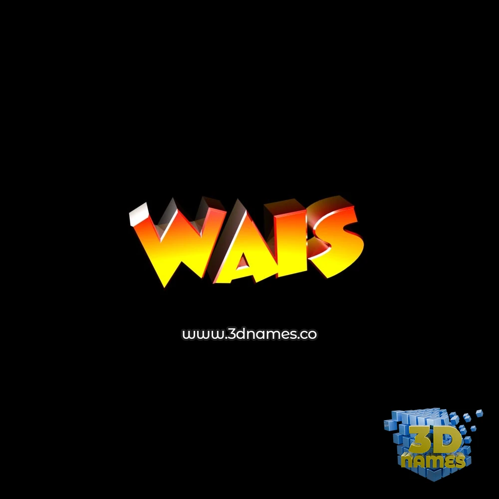 wais in Black Background style - 3D name wallpaper