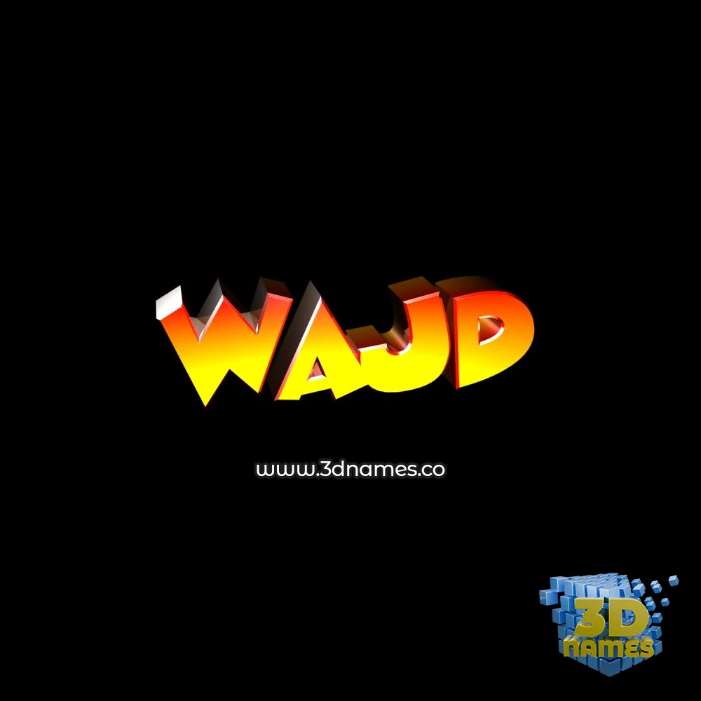 wajd in Black Background style - 3D name wallpaper
