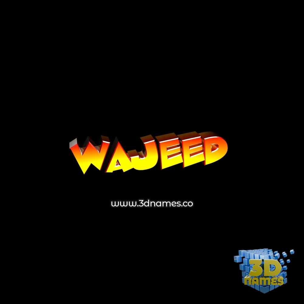 wajeed in Black Background style - 3D name wallpaper