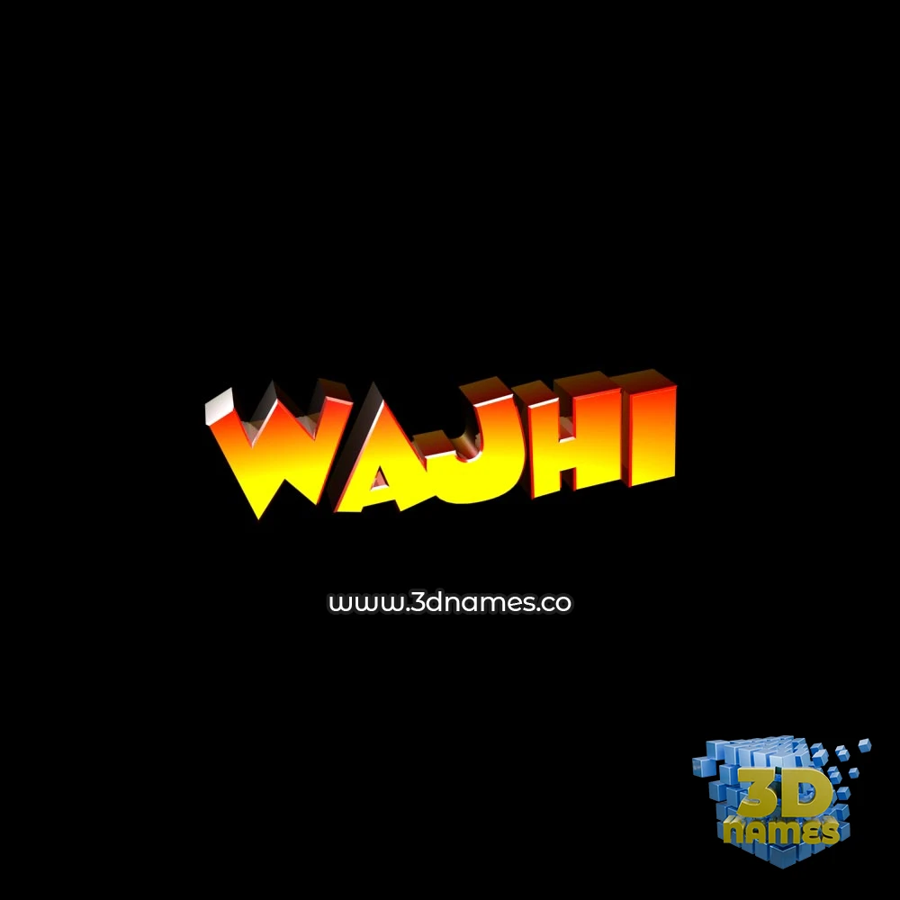 wajhi in Black Background style - 3D name wallpaper