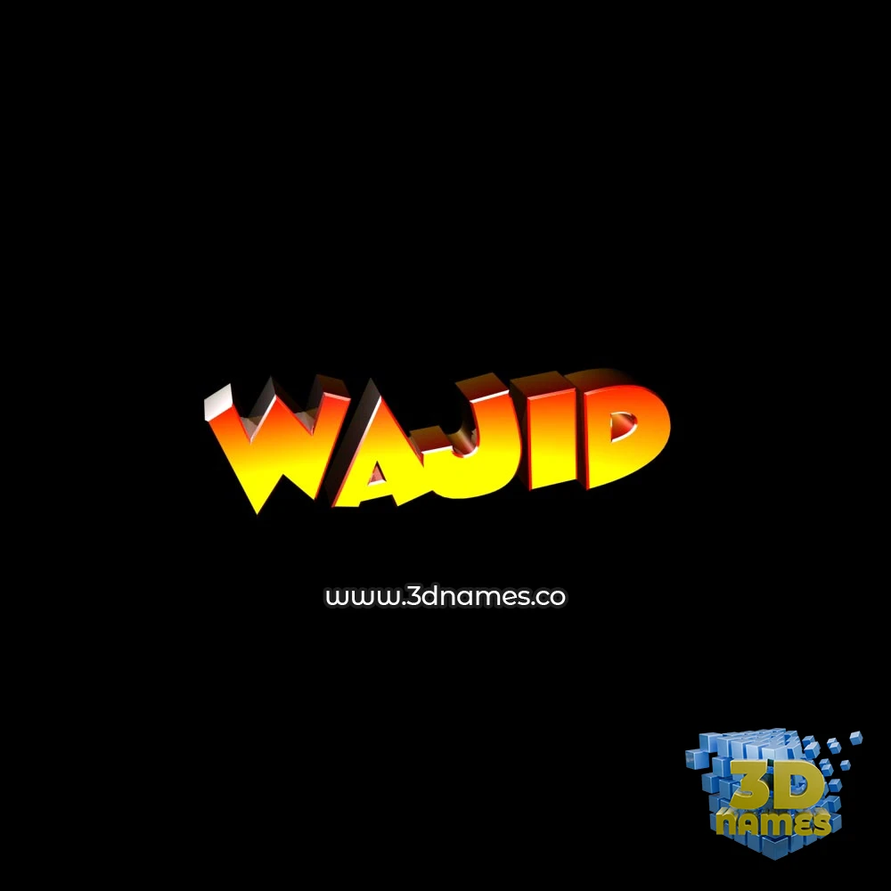 wajid in Black Background style - 3D name wallpaper