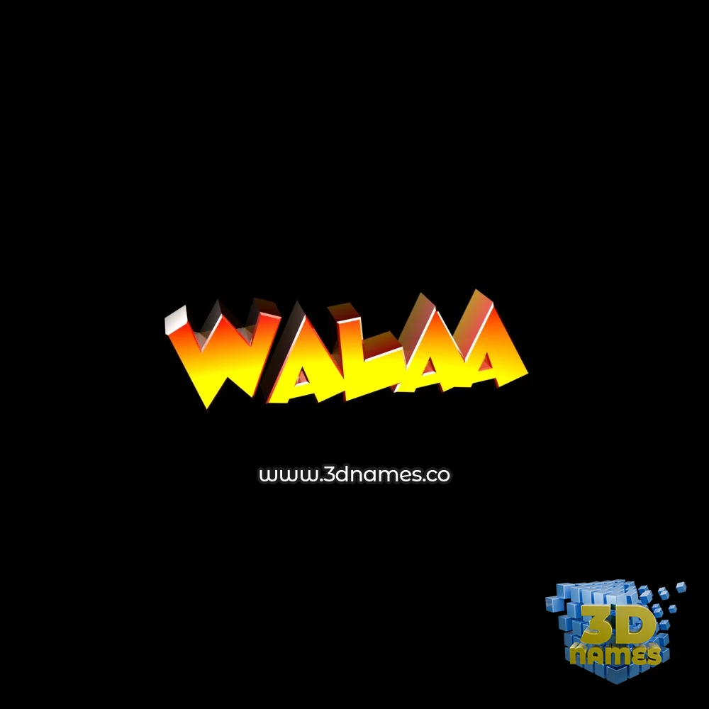 walaa in Black Background style - 3D name wallpaper