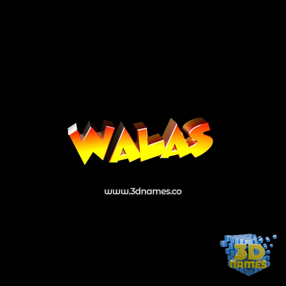 walas in Black Background style - 3D name wallpaper