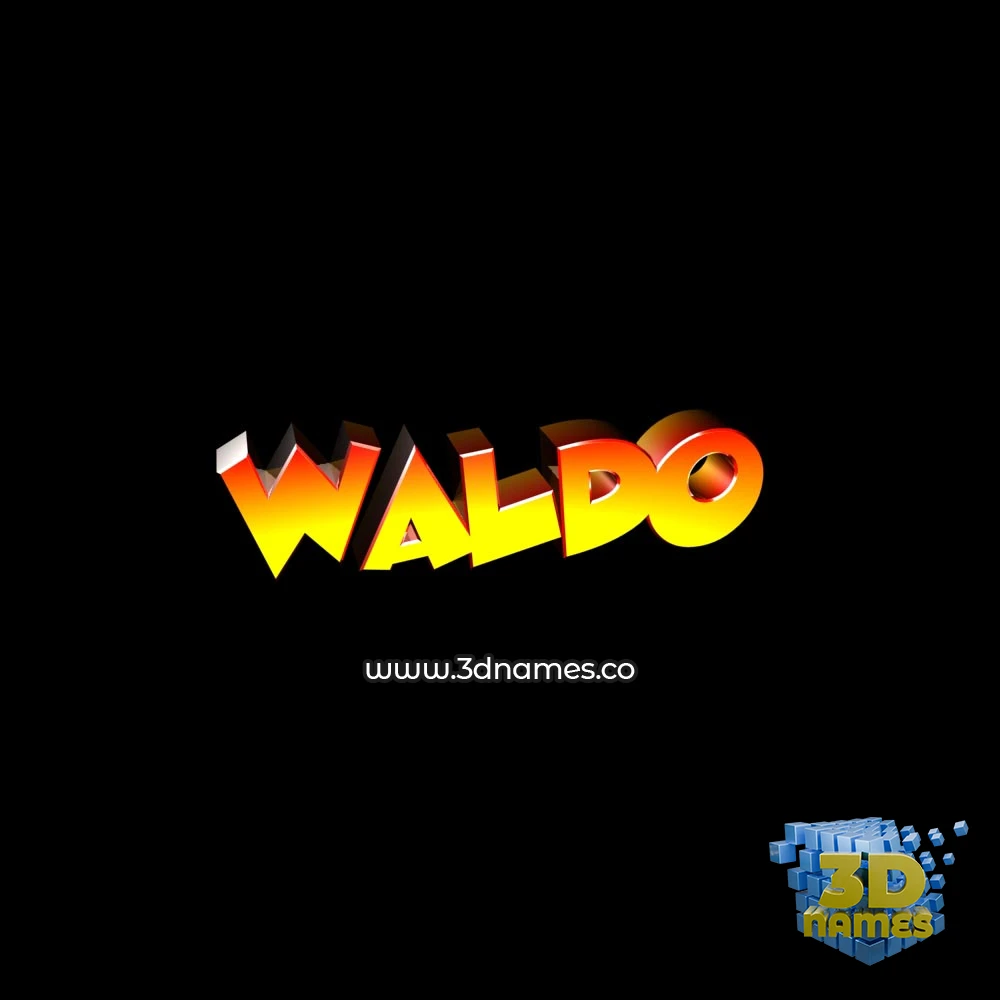 waldo in Black Background style - 3D name wallpaper