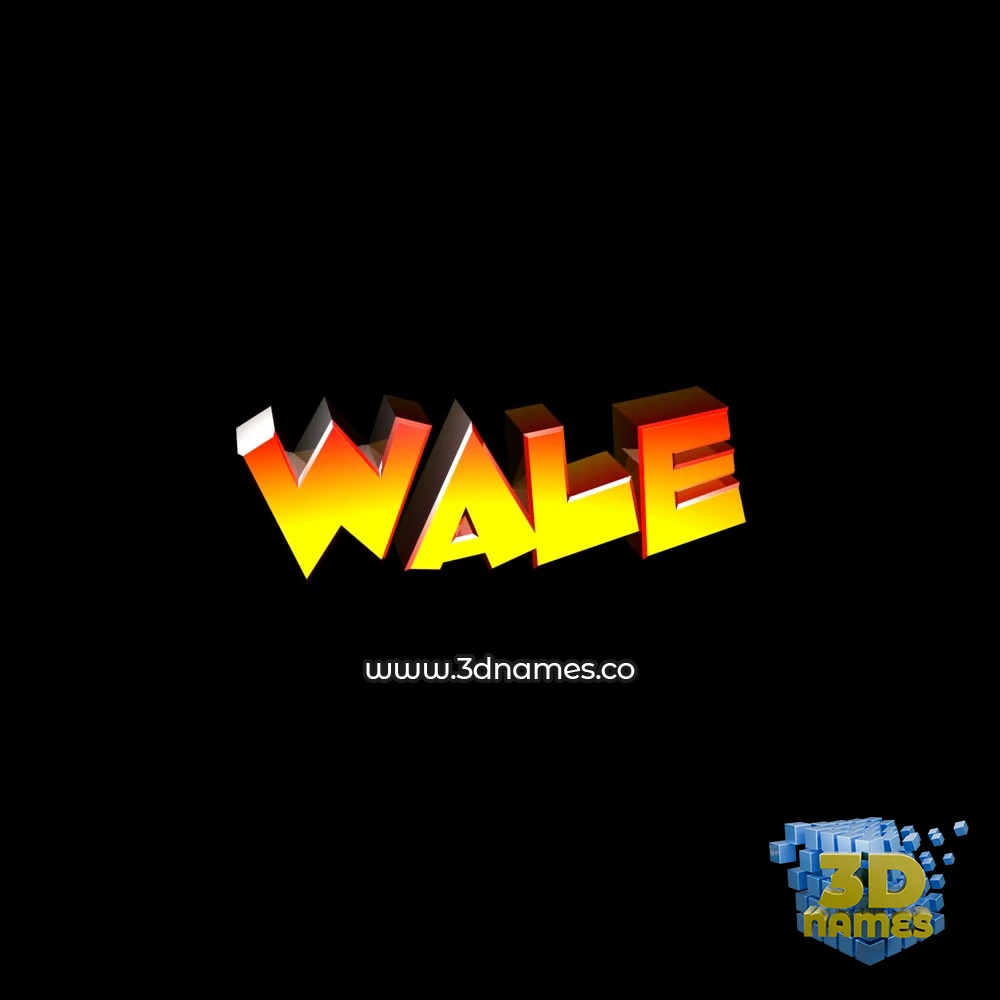 wale in Black Background style - 3D name wallpaper