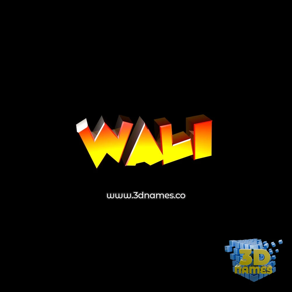 wali in Black Background style - 3D name wallpaper