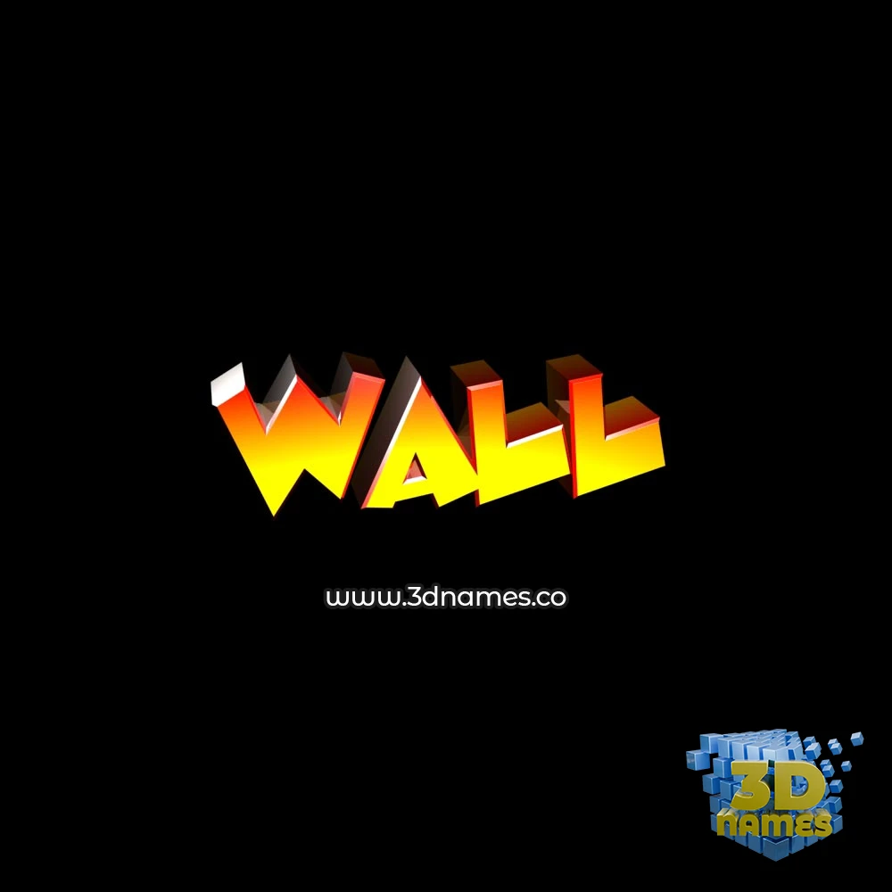 wall in Black Background style - 3D name wallpaper