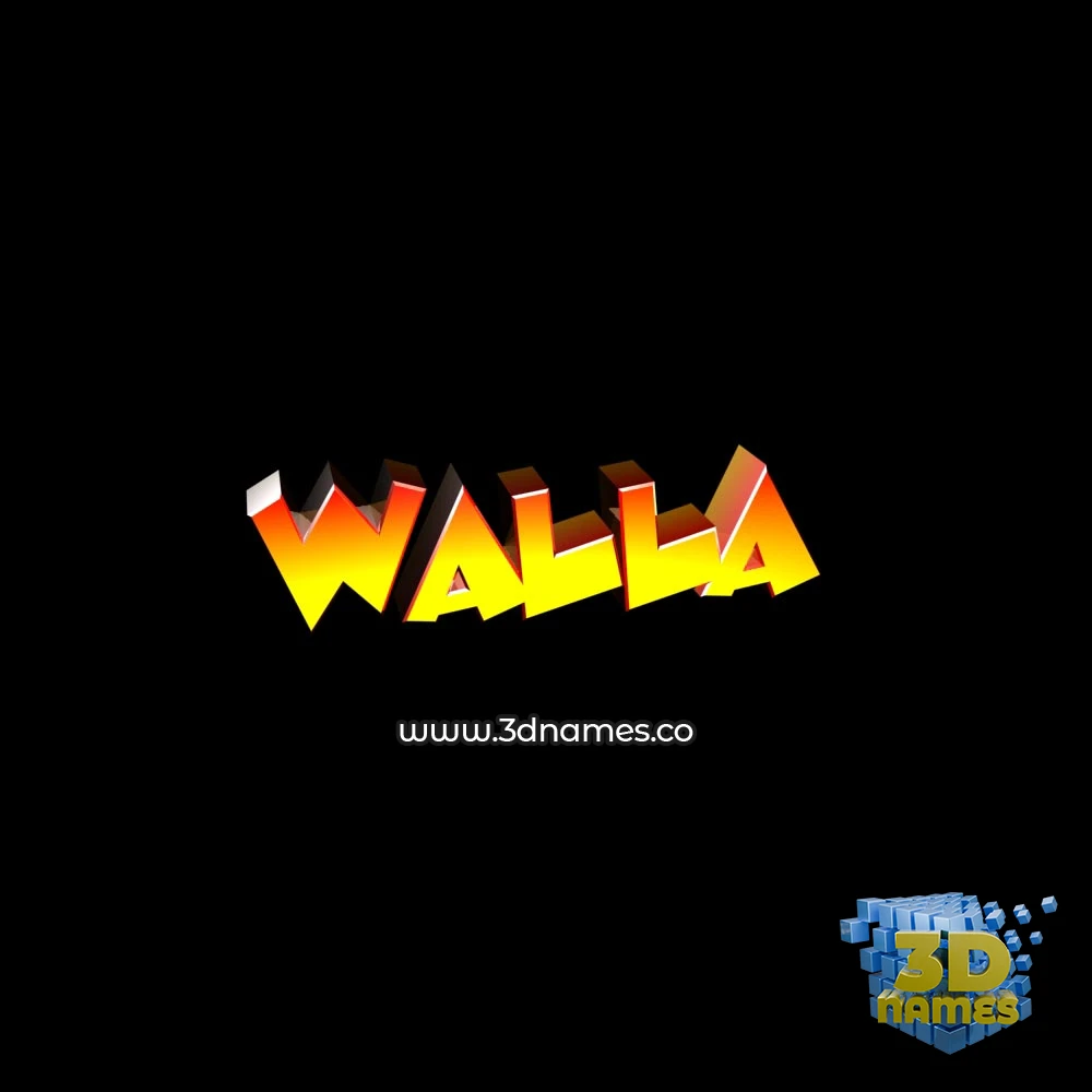 walla in Black Background style - 3D name wallpaper