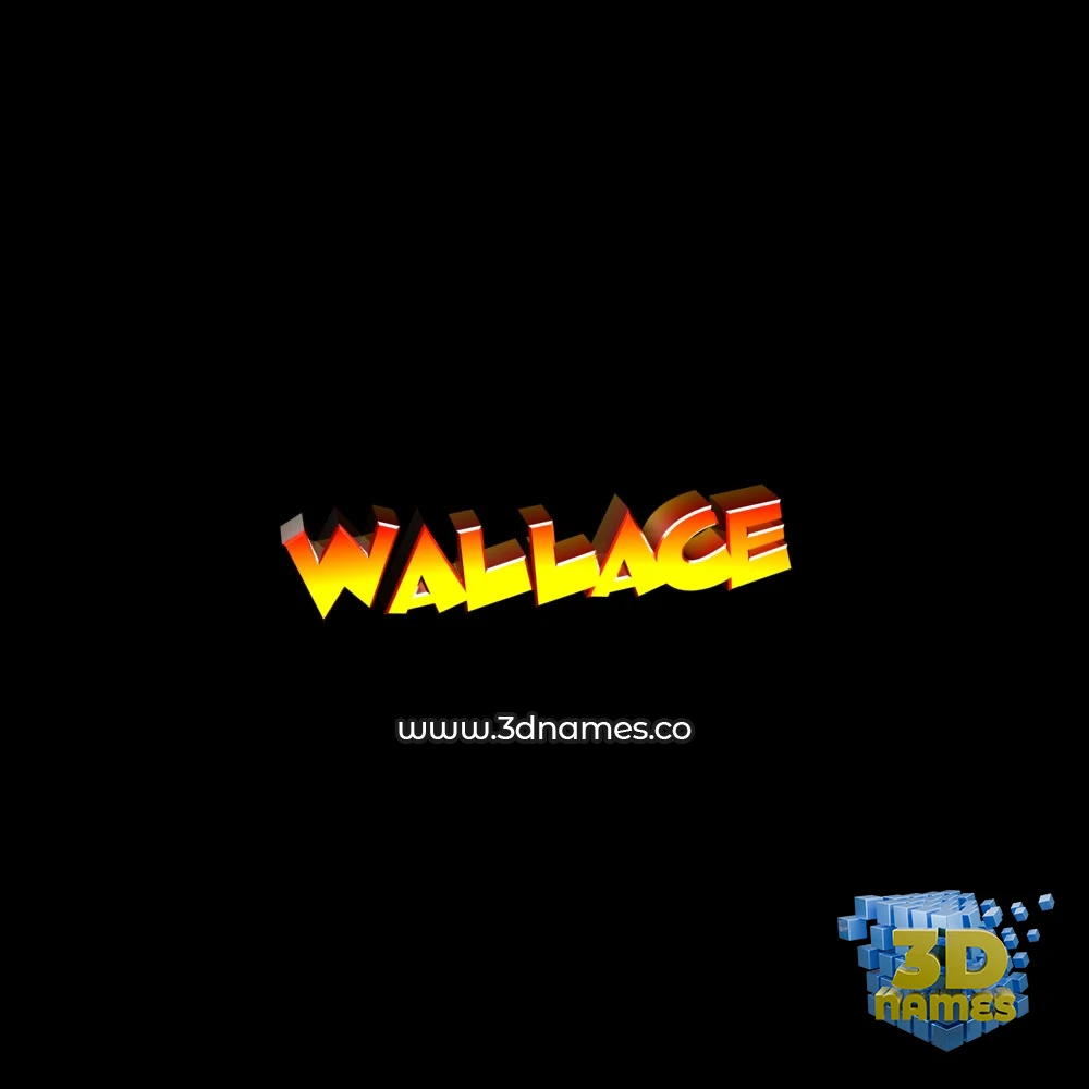 wallace in Black Background style - 3D name wallpaper
