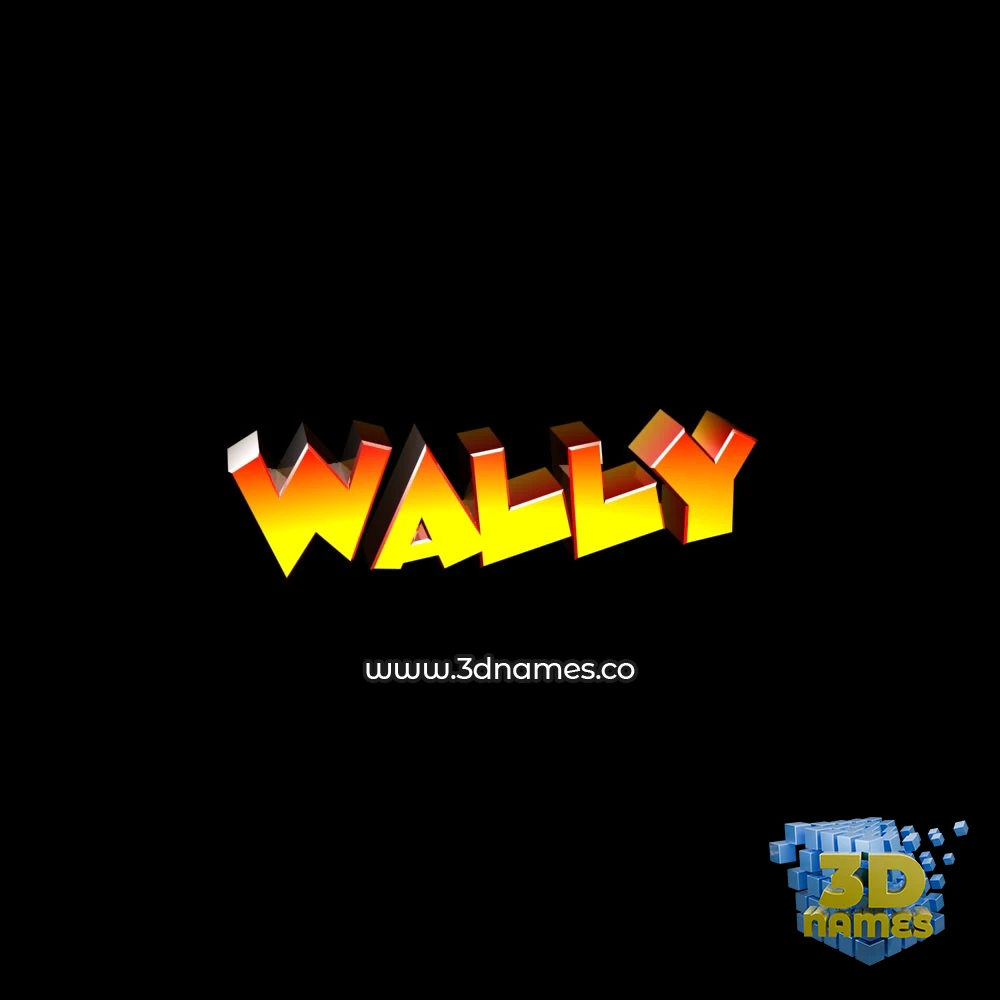 wally in Black Background style - 3D name wallpaper