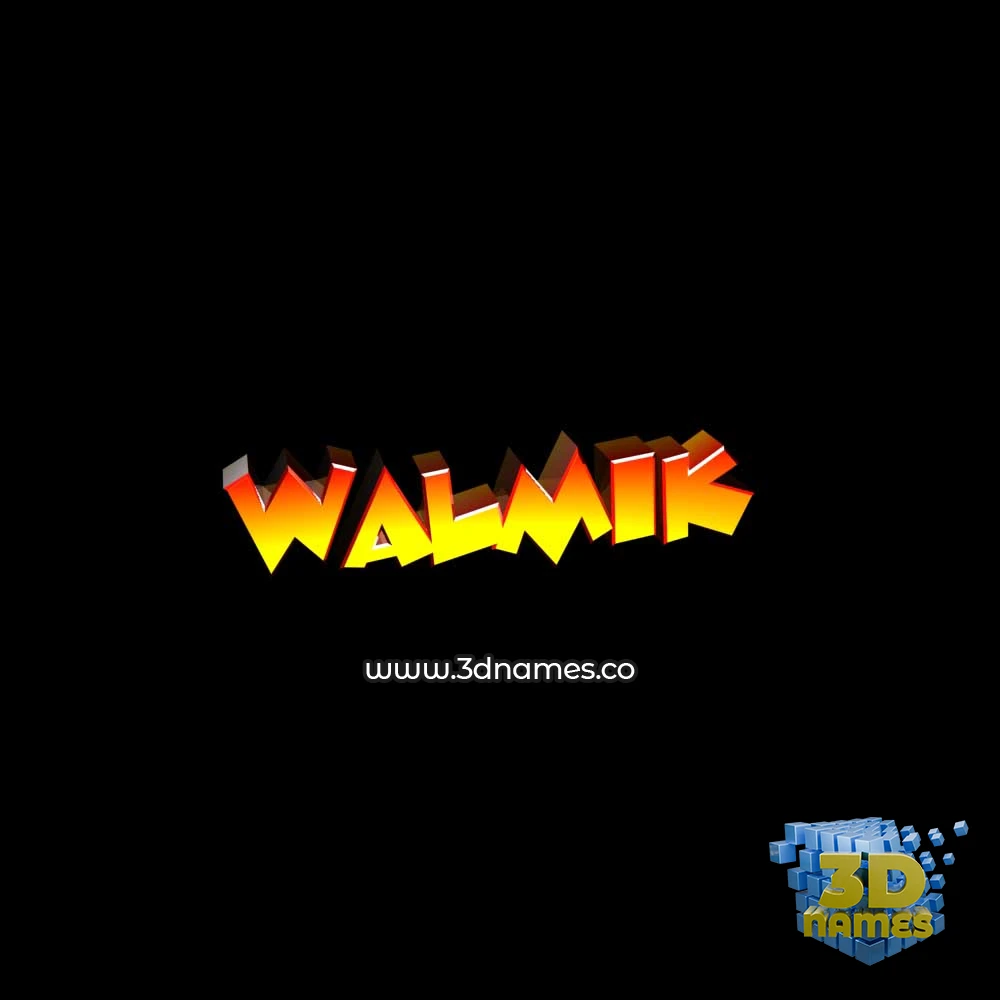 walmik in Black Background style - 3D name wallpaper