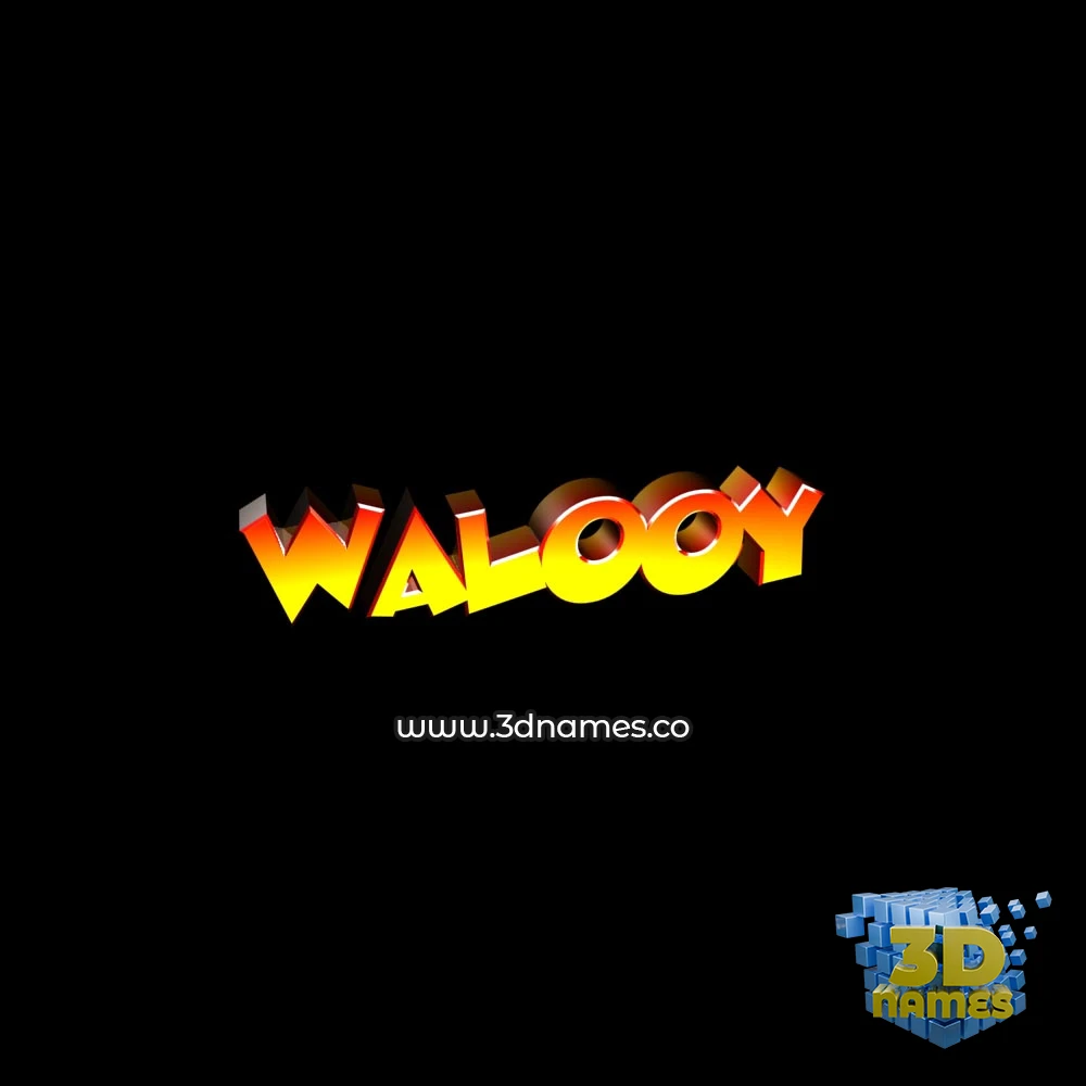 walooy in Black Background style - 3D name wallpaper