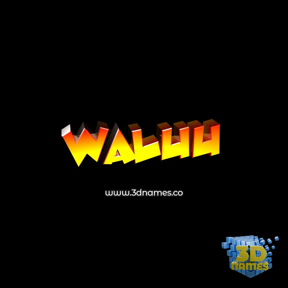 waluu in Black Background style - 3D name wallpaper