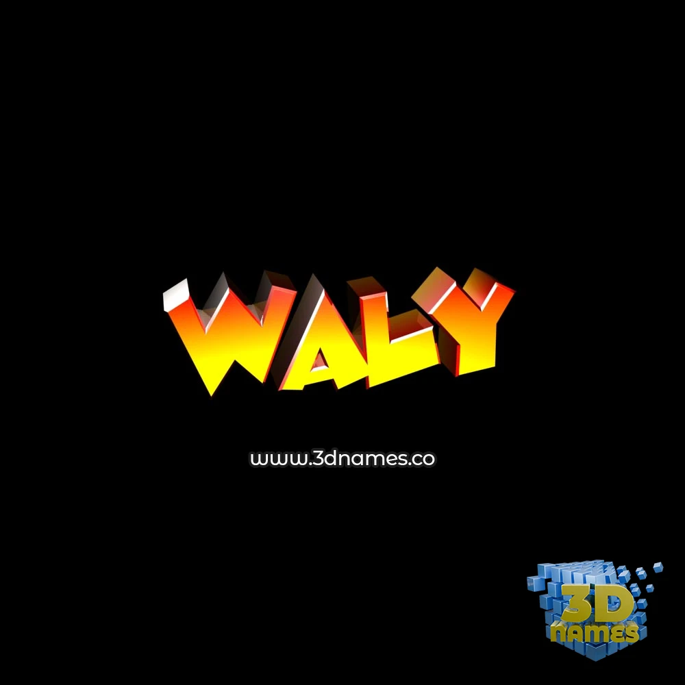 waly in Black Background style - 3D name wallpaper