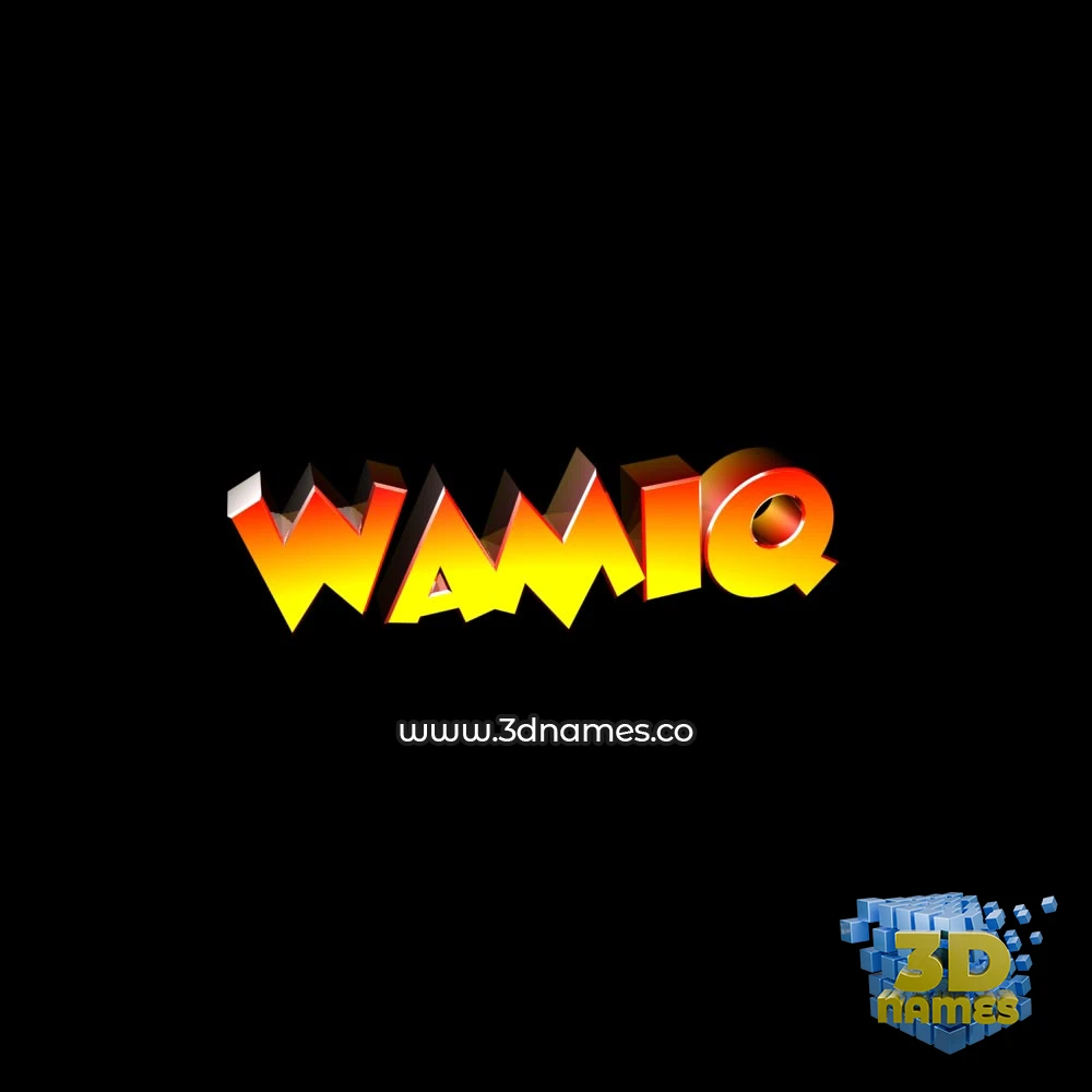 wamiq in Black Background style - 3D name wallpaper