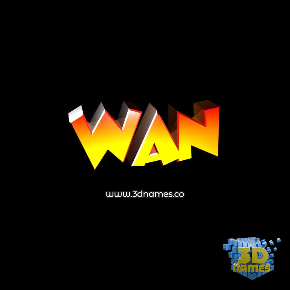 wan in Black Background style - 3D name wallpaper