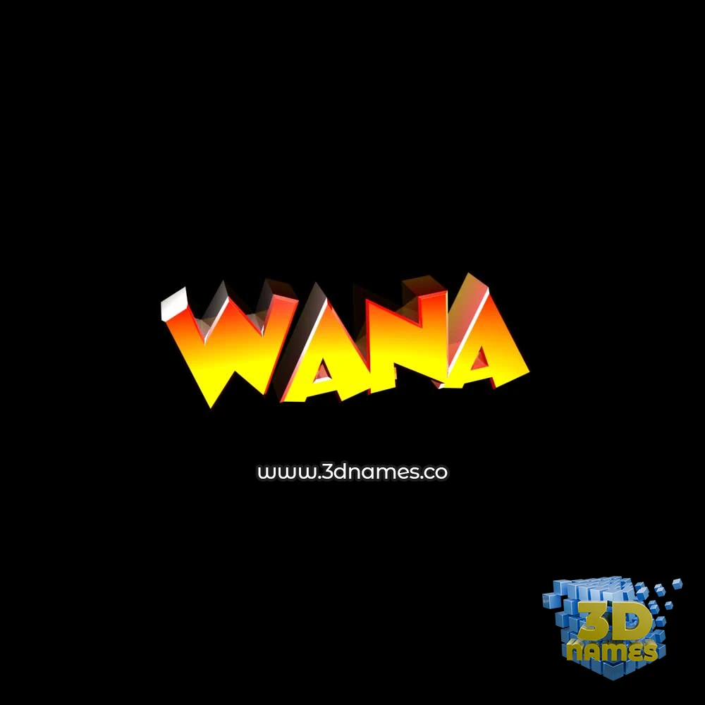 wana in Black Background style - 3D name wallpaper