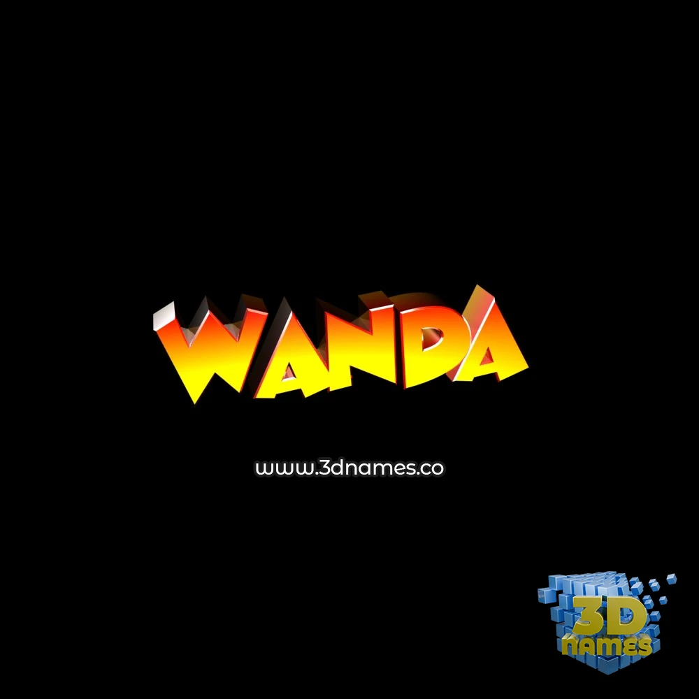wanda in Black Background style - 3D name wallpaper
