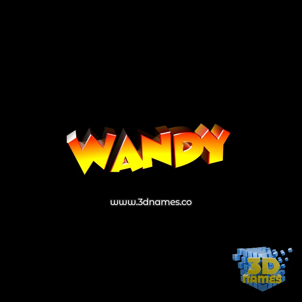 wandy in Black Background style - 3D name wallpaper