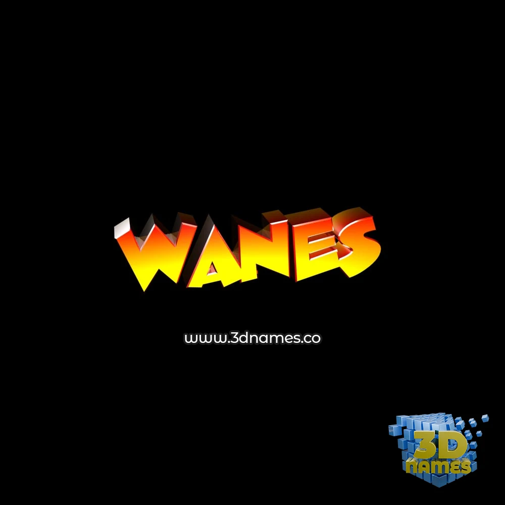 wanes in Black Background style - 3D name wallpaper