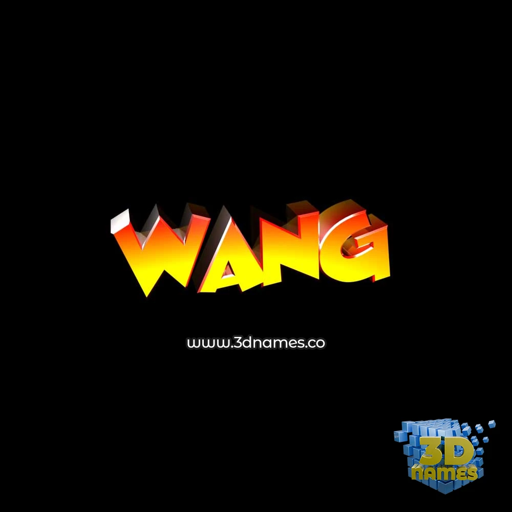 wang in Black Background style - 3D name wallpaper