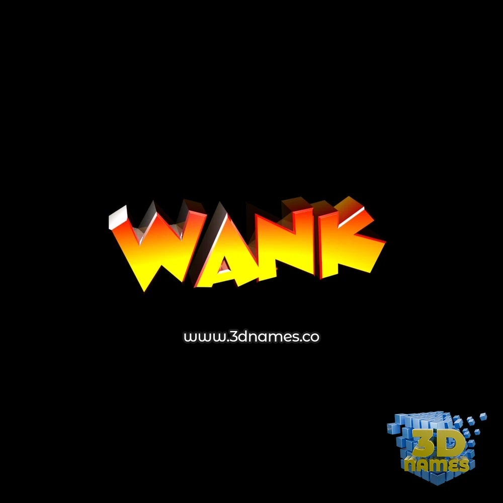 wank in Black Background style - 3D name wallpaper