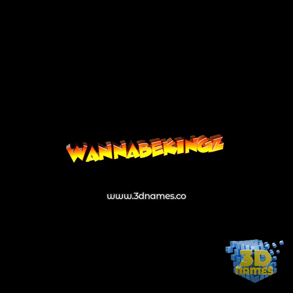wannabekingz in Black Background style - 3D name wallpaper