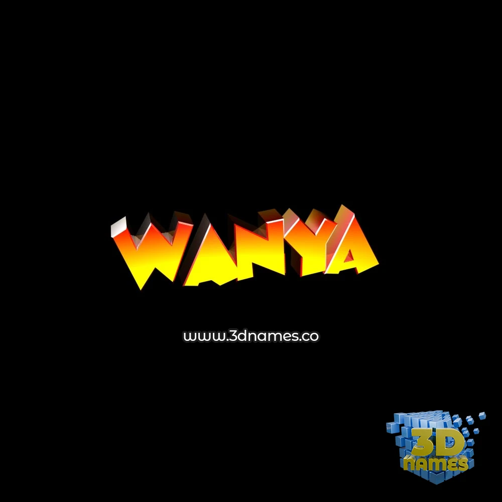 wanya in Black Background style - 3D name wallpaper