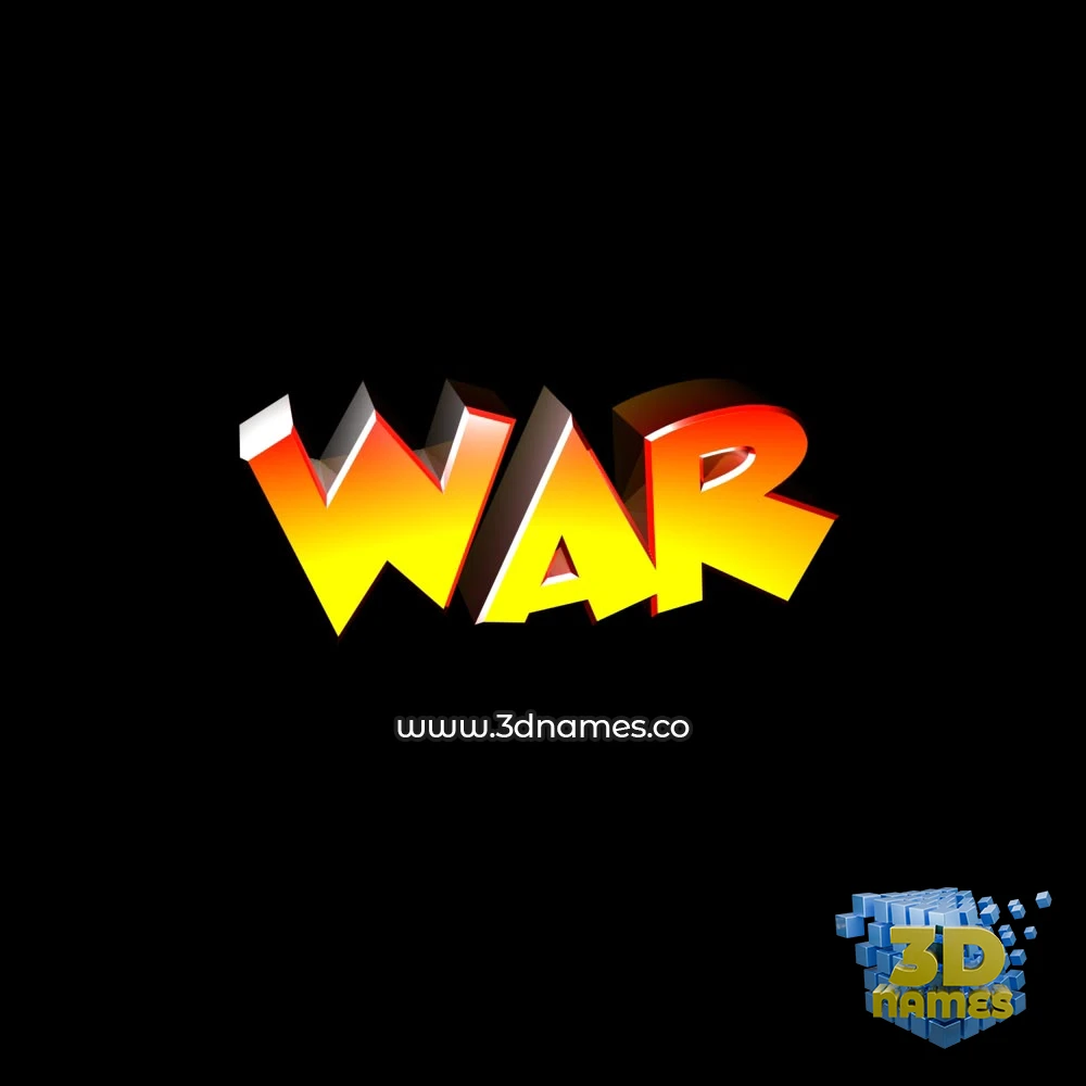 war in Black Background style - 3D name wallpaper