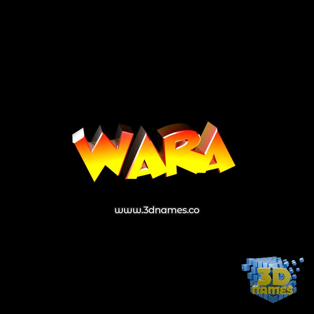 wara in Black Background style - 3D name wallpaper