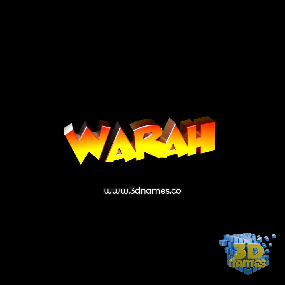 warah in Black Background style - 3D name wallpaper