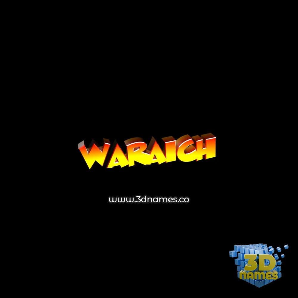 waraich in Black Background style - 3D name wallpaper