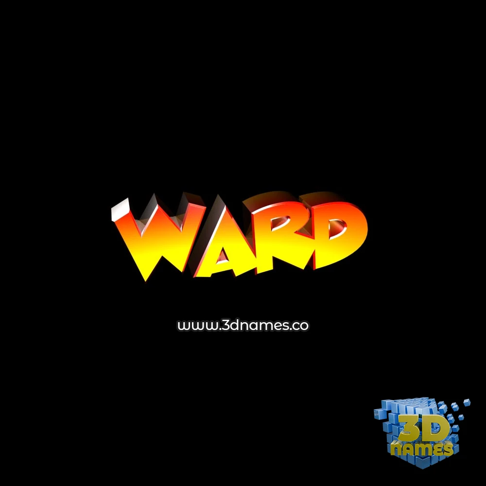 ward in Black Background style - 3D name wallpaper