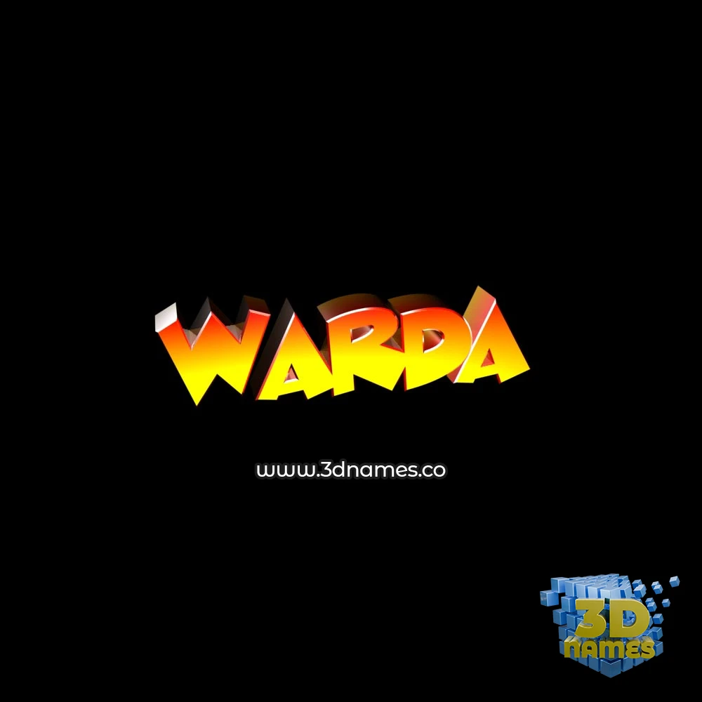 warda in Black Background style - 3D name wallpaper