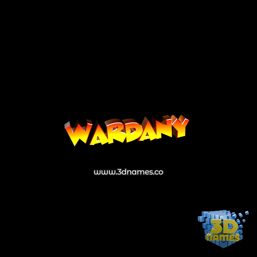 wardany in Black Background style - 3D name wallpaper