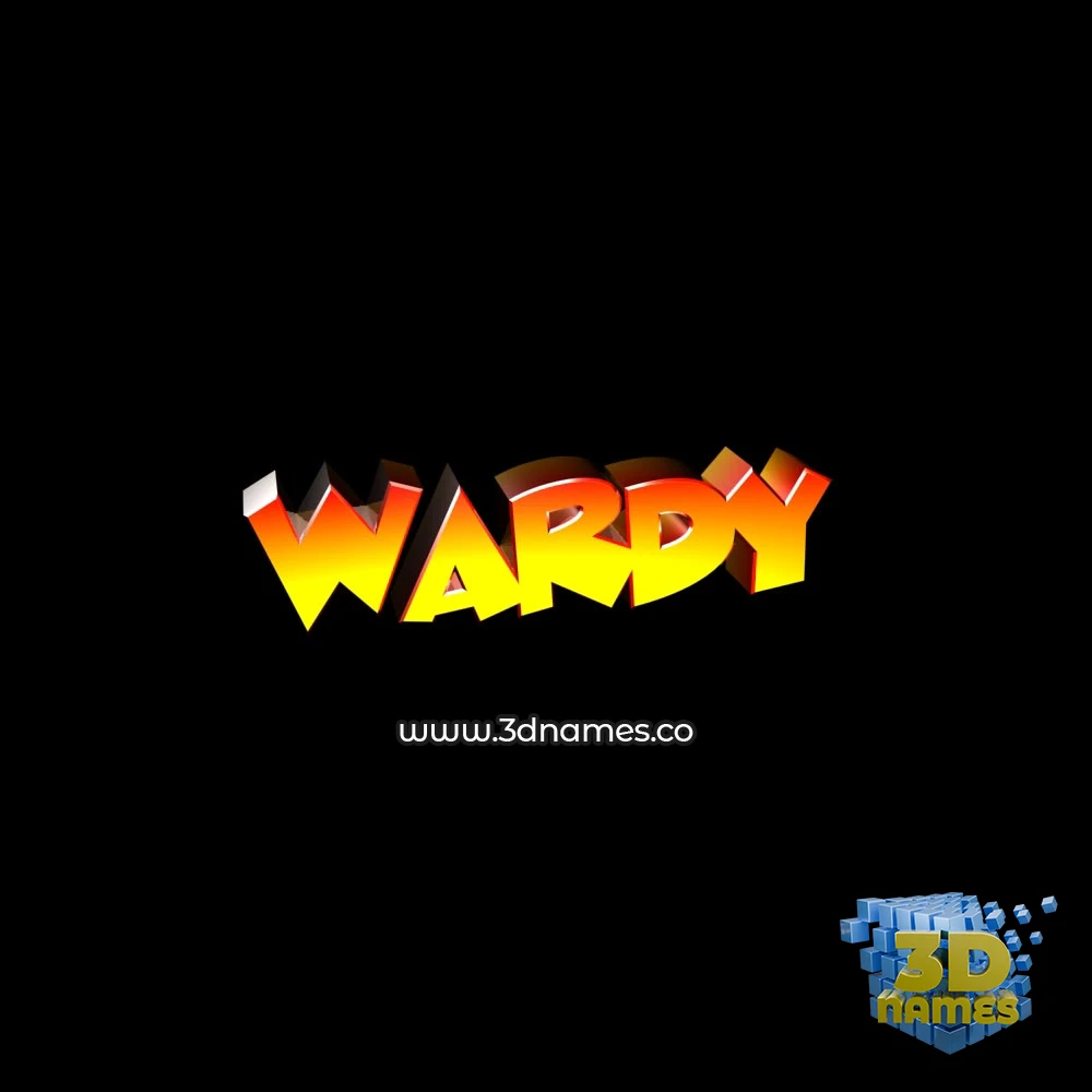 wardy in Black Background style - 3D name wallpaper