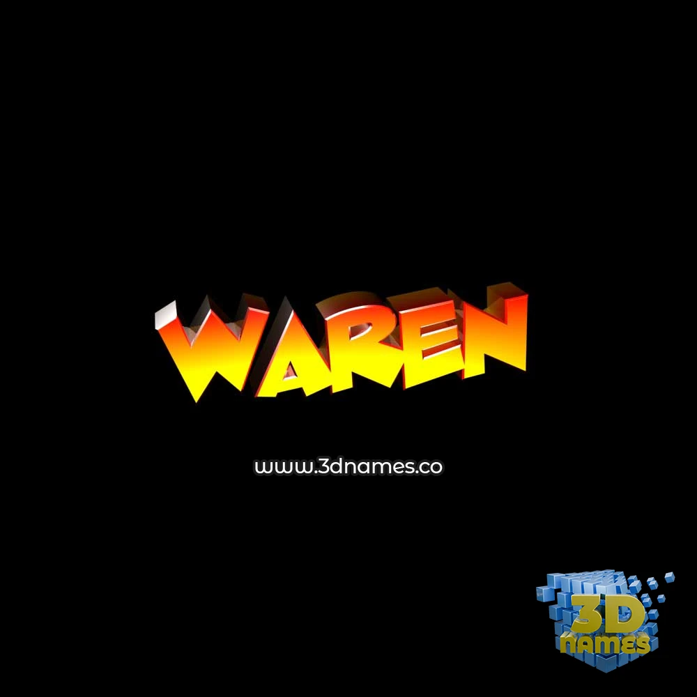 waren in Black Background style - 3D name wallpaper
