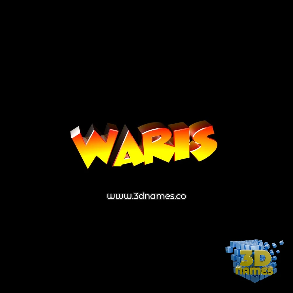 waris in Black Background style - 3D name wallpaper