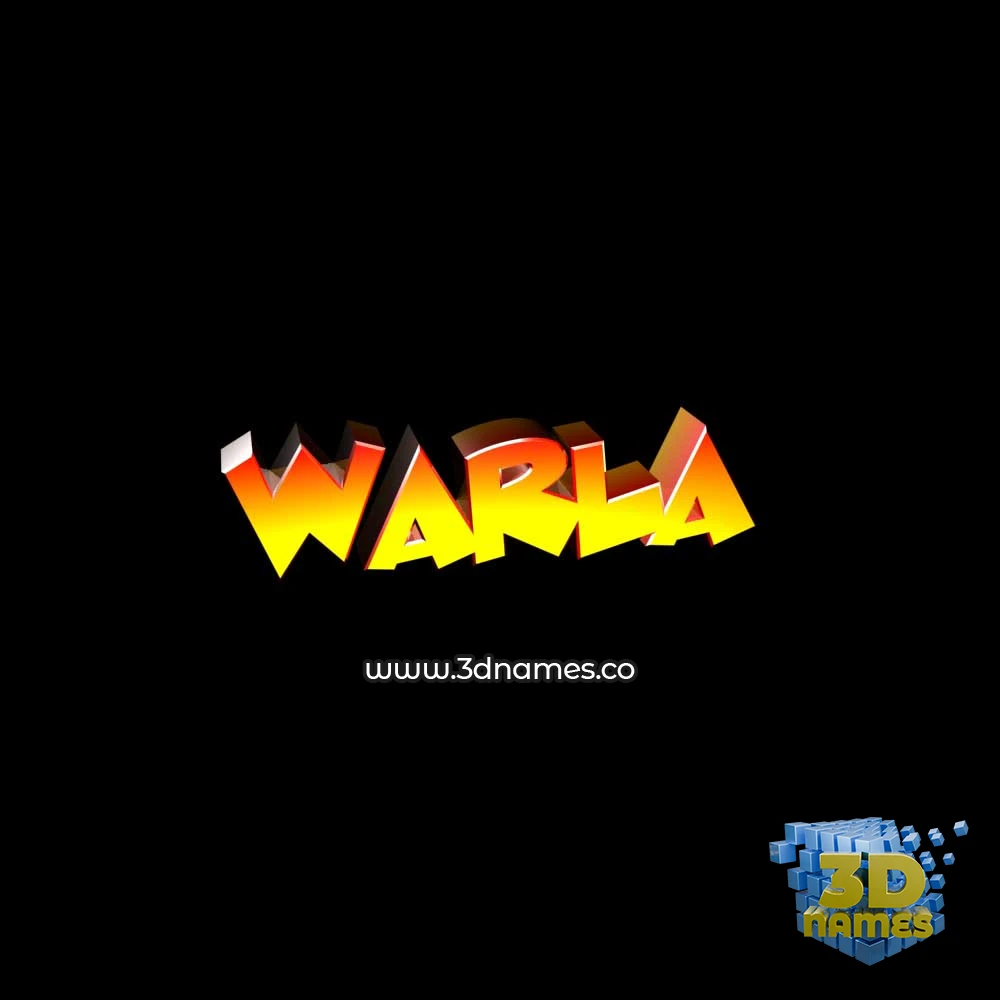 warla in Black Background style - 3D name wallpaper