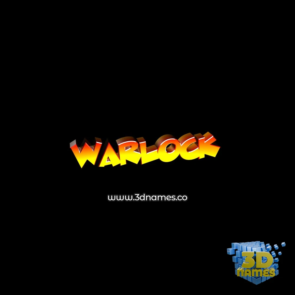 warlock in Black Background style - 3D name wallpaper