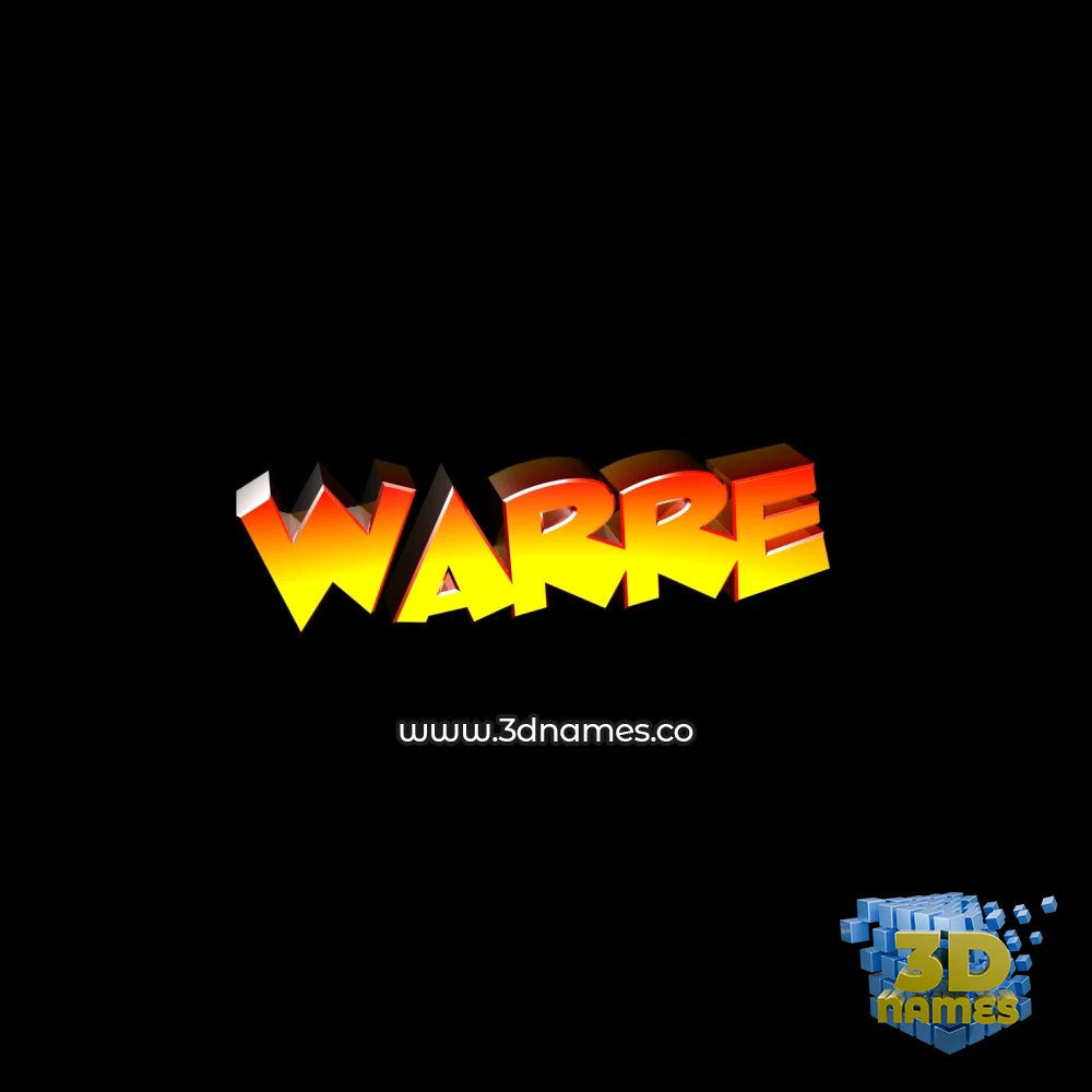 warre in Black Background style - 3D name wallpaper