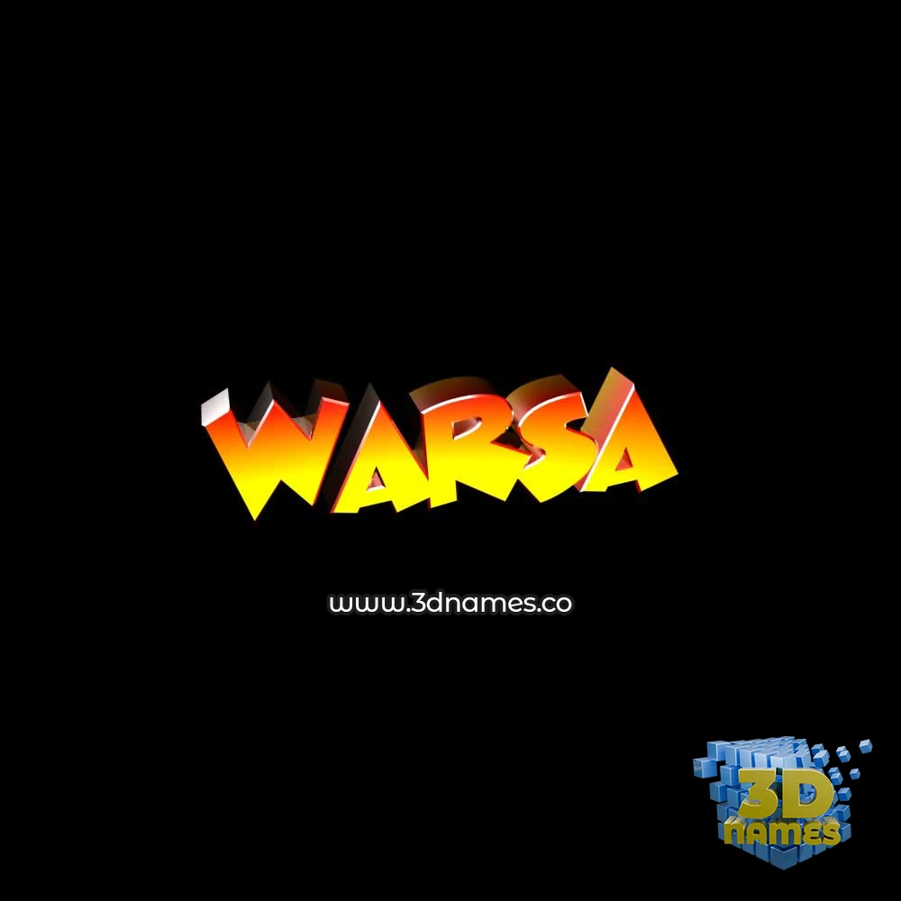 warsa in Black Background style - 3D name wallpaper