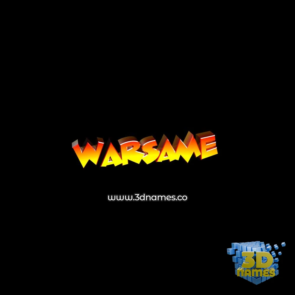 warsame in Black Background style - 3D name wallpaper